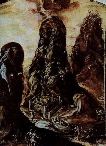 LAMINA V11359: Vista del Monte Sinai, por el Greco