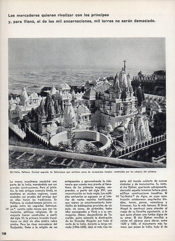 LAMINA V11388: Ciudad sagrada de Satrunjaya en Palitana, India