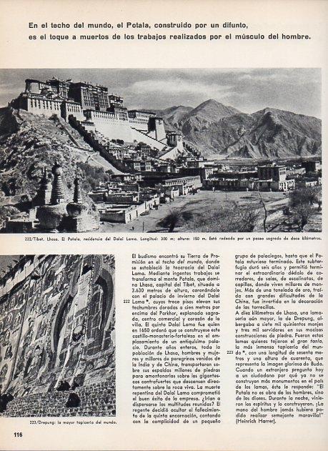 LAMINA V11375: Templo de Lhasa en el Tibet y tapiceria de Drepung