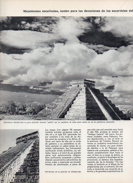 LAMINA V11370: Piramide del castillo en Chichen-Itza, Mejico