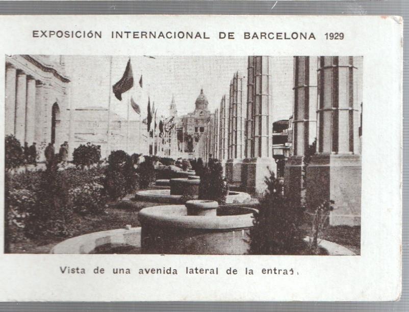 Cromo numero 06: Exposicion Internacional de Barcelona 1929:  Vista avenida lateral de las entradas
