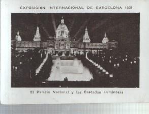 Cromo numero 17: Exposicion Internacional de Barcelona 1929: Palacio Nacional y las Cascadas 