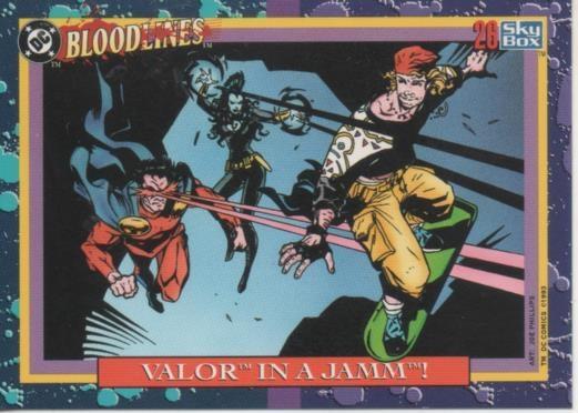 Cromo E002170: Trading Cards. DC Bloodline nº 26. Valor in a Jamm