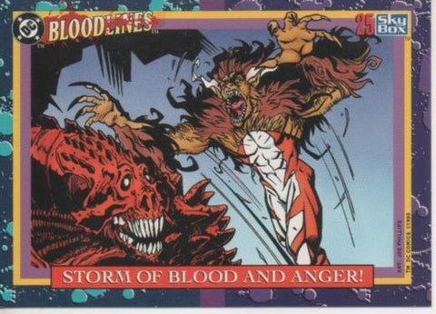 Cromo E002169: Trading Cards. DC Bloodline nº 25. Storm of Bllod and Anger