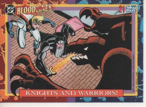 Cromo E002165: Trading Cards. DC Bloodline nº 21. Knights and Warriors
