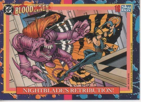 Cromo E002161: Trading Cards. DC Bloodline nº 18. Nightblade's Retribution