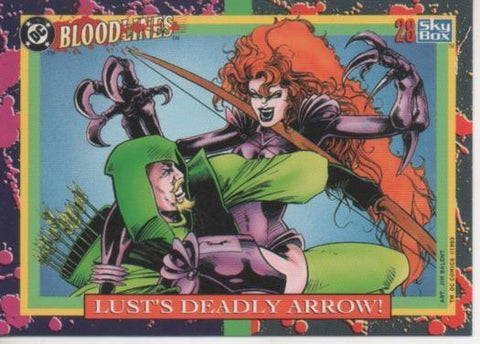 Cromo E002172: Trading Cards. DC Bloodline nº 28. Lust Deadly Arrow