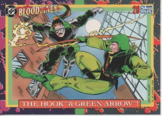 Cromo E002173: Trading Cards. DC Bloodline nº 29. The Hook & Green Arrow