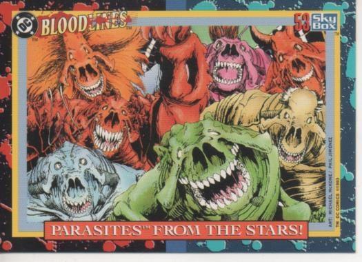 Cromo E002195: Trading Cards: DC Bloodline nº 53. Parasites from the Stars
