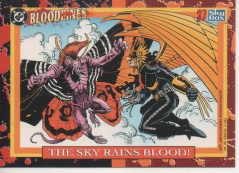 Cromo E002181: Trading Cards: DC Bloodline nº 37. The Sky Rains Blood 