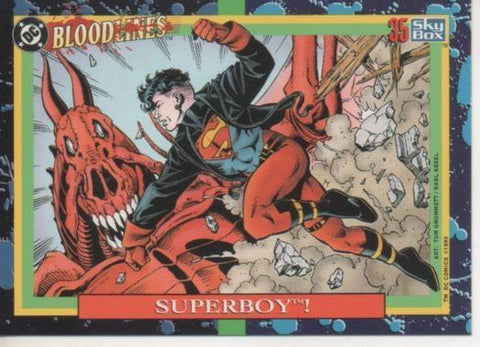 Cromo E002179: Tarding Cards. DC Bloodline nº 35. Superboy