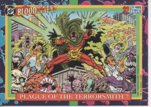 Cromo E002176: Trading Cards. DC Bloodline nº 32. Plague of the Terrorsmith 