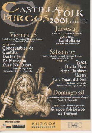 Postal E06989: Cstillafolk. Burgos 2001 Octubre