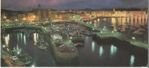 Postal E06682: San Sebastián.Puerto vista nocturna