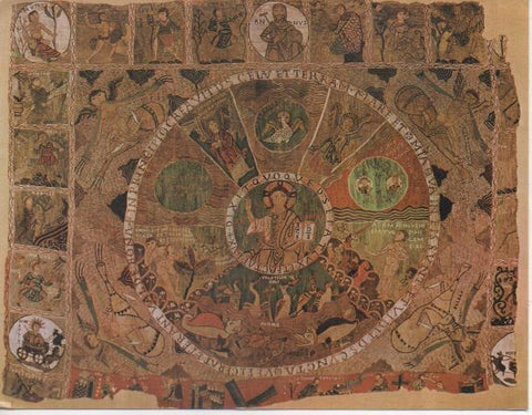 Postal E06677: Girona, Tresor de la Catedral. El famos tapis de la Creació (segle XI-XII)