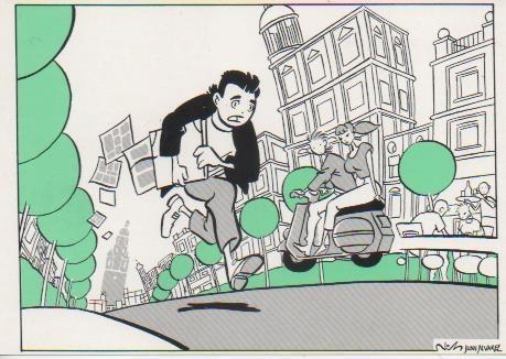 Postal E06624: 7º Saló Internacional del Cómic de Barcelona. Postal de Juan Alvarez Montalban