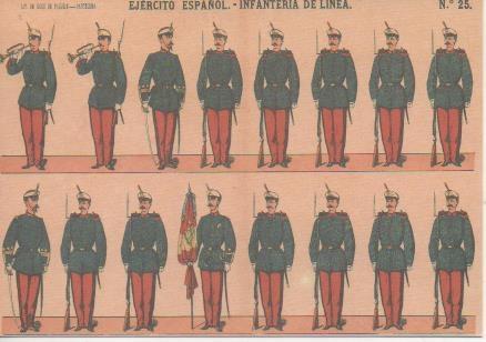 Postal E06817: Exposición Memoria Militar de España. Infanteria de Linea. Nº 25
