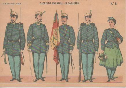 Postal E06814: Exposición Memoria Militar de España. Cazadores. Nº 8
