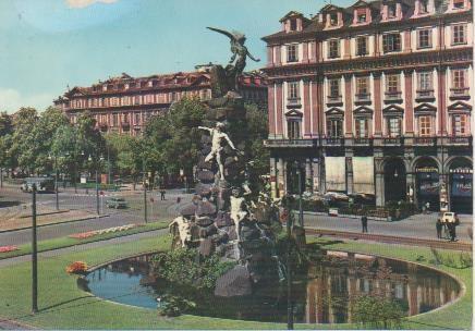 Postal E06806: Torino Piazza Statuto. Monumento Commemorativo de Traforo del Frejus