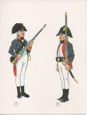 Postal E06736: Memoria Militar de España. Cabo 2º de la Brigadas 1802-Sold Batallones de Marina 1802