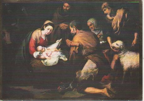 Postal E06744: Adoración de los Pastores. Bartolomé Esteban Murillo