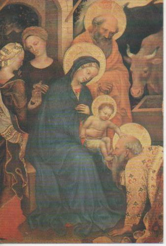 Postal E06753: Postal navideña. Adoración de los Reyes Magos de Gentile da Fabriano