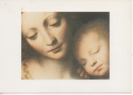 Postal E06747: Postal navideña; Virgen con niño durmiendo de Bernardino Luini