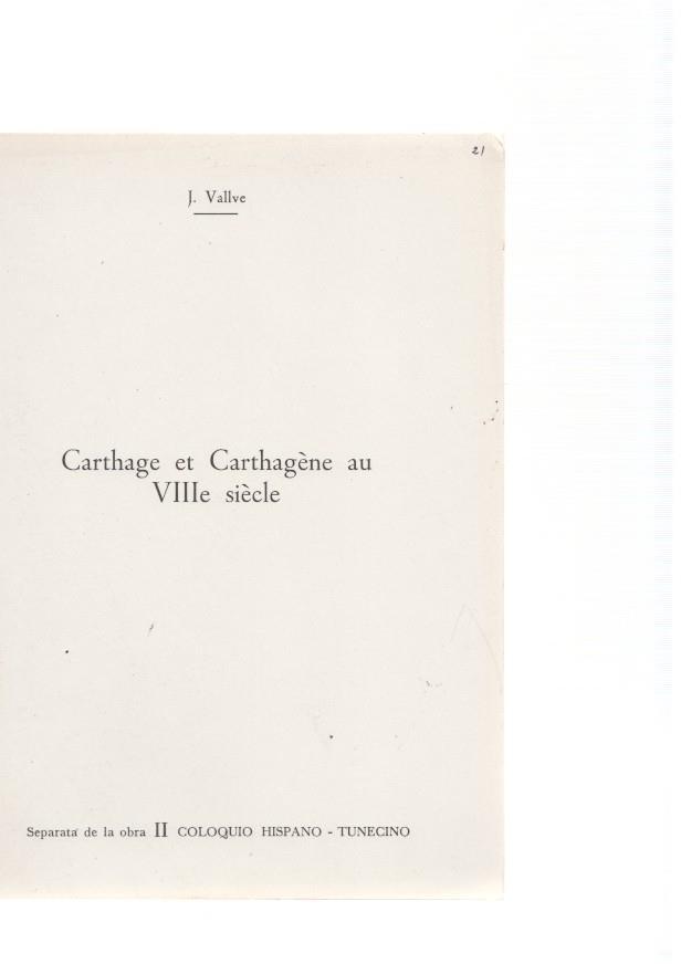 Carthage et Carthagene au VIIIe siecle