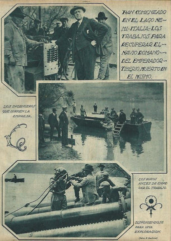 LAMINA 31572: Excavaciones subacuaticas en el Lago Nemi de Italia