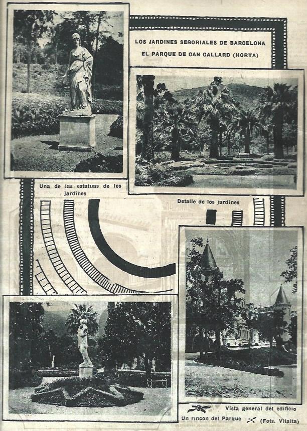 LAMINA 31707: Jardines del Parque de Can Gallard en Barcelona