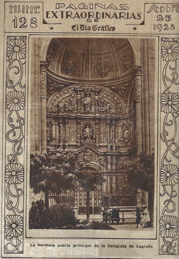LAMINA 31656: Puerta principal de la Colegiata de Logroño