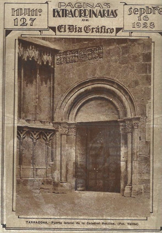 LAMINA 31652: Puerta lateral de la Catedral de Tarragona
