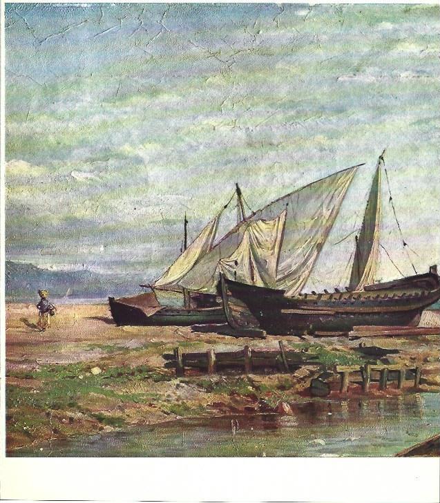 LAMINA 31431: Barques en el Grau de la Tordera, por Joan Roig Soler