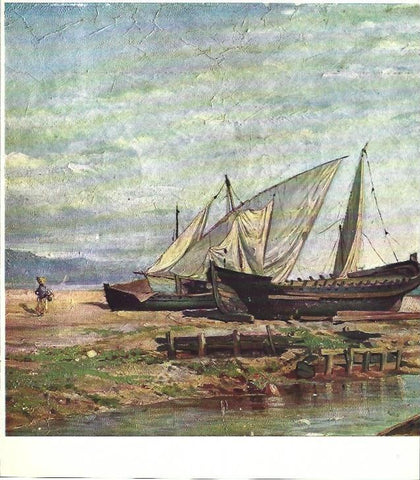 LAMINA 31431: Barques en el Grau de la Tordera, por Joan Roig Soler