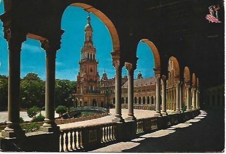 POSTAL L03799: Galeria de la Plaza de España en Sevilla