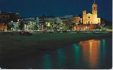 POSTAL L03807: Sitges. Vista nocturna