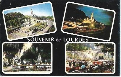POSTAL L03858: Souvenir de Lourdes