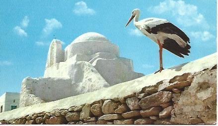 POSTAL L03839: Cigüeña en Mikonos