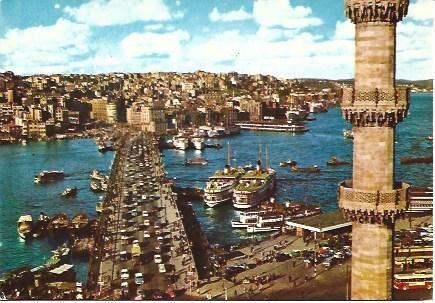 POSTAL L03648: Puente de Galata en Estambul
