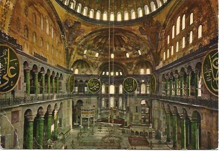 POSTAL L03638: Interior de Santa Sofia en Estambul