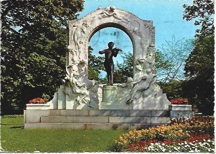 POSTAL L03886: Monumento a Johan Strauss en Viena