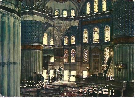 POSTAL L03728: Estambul. Interior de la Mezquita Azul