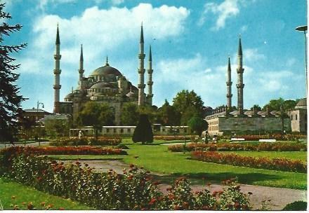 POSTAL L03730: Vista general de la Mezquita Azul de Estambul