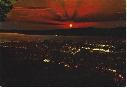 POSTAL L03734: Vista nocturna de Izmir, Turquia