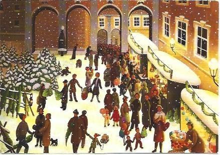POSTAL L03715: Dibujo de escena invernal