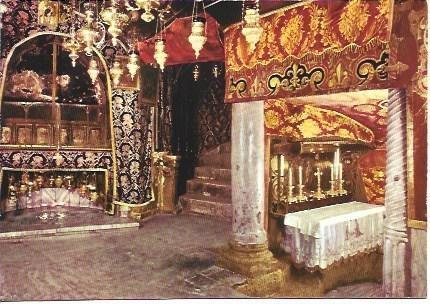 POSTAL L03704: Interior de la Gruta de la Natividad en Belen