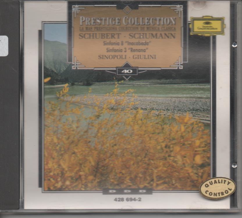CD E00045: Cd Música. Prestige Collection. Shubert. Shumann