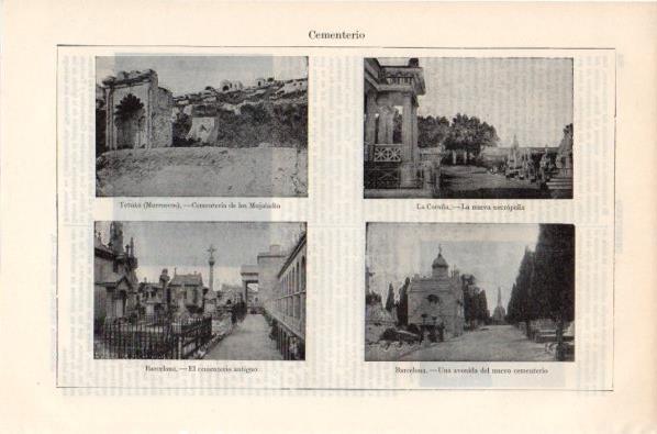 LAMINA V11878: Cementerio de Tetuan, La Coruña y Barcelona