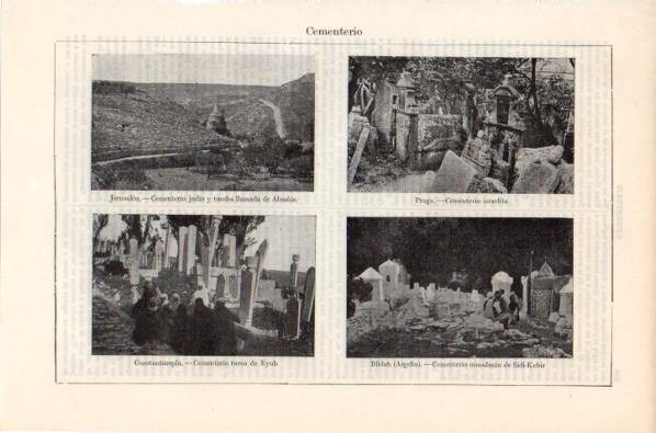 LAMINA V11879: Cementerio de Jerusalen, Praga, Constantinopla y Blidah