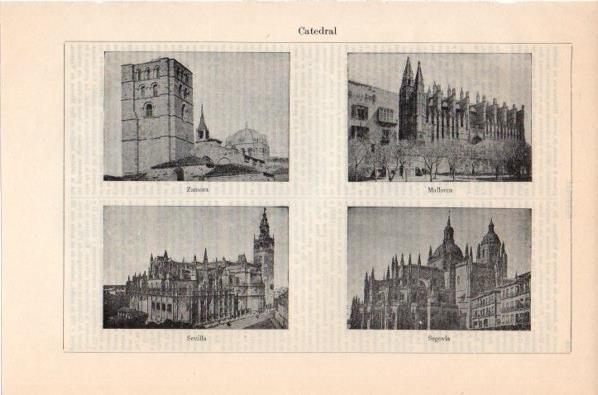 LAMINA V11790: Catedral de Zamora, Mallorca, Sevilla y Segovia